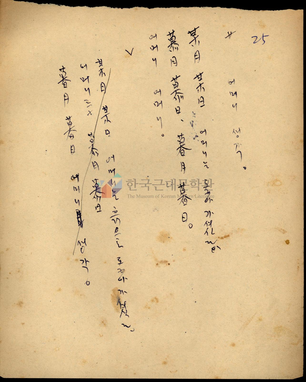 어머니 생각 초고 이미지